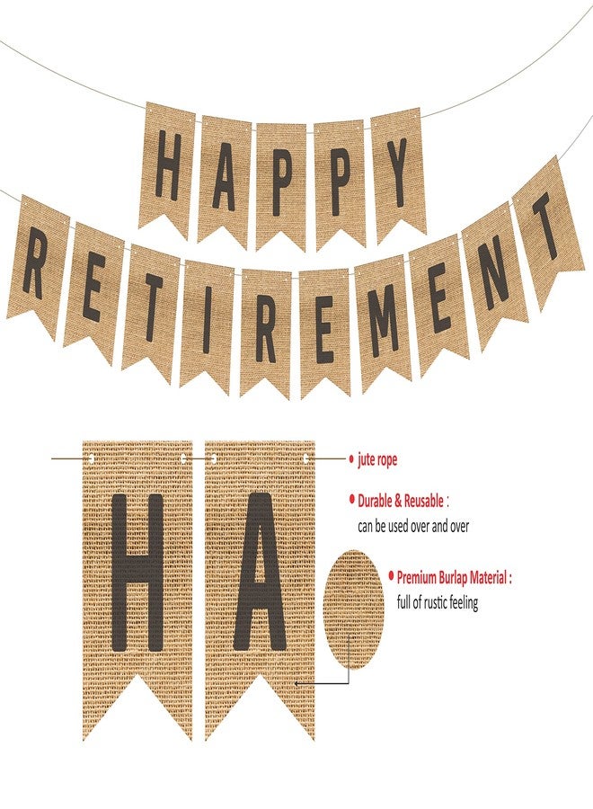 SVM CRAFT® Happy Retirement Banner, official retirement banner, Retirement Decorations , burlap banner- Luxurious Retirement Party Supplies for Women and Men- Hello Pension Goodbye Tension - Officially Retied Party Decoration Supplies The Legend Has Retired banner - Image 2